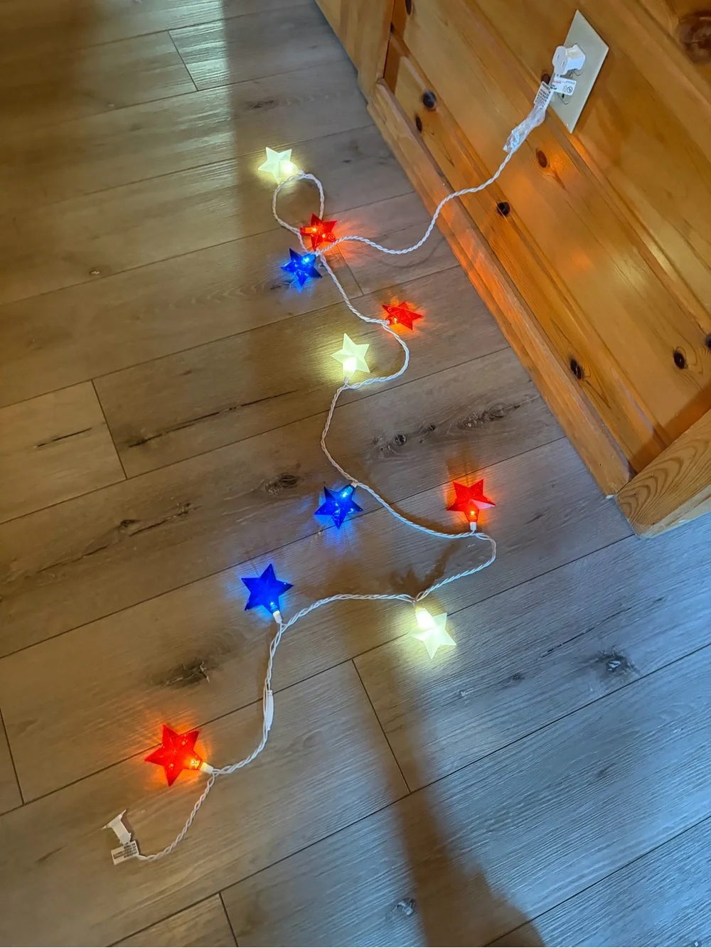 Multicolor Star String Lights - Red Blue White